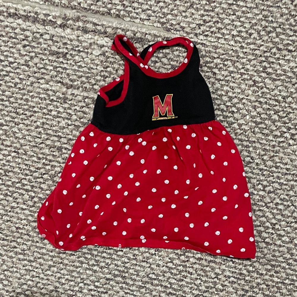 University of Maryland Red & Black Polka Dot Toddler Dress